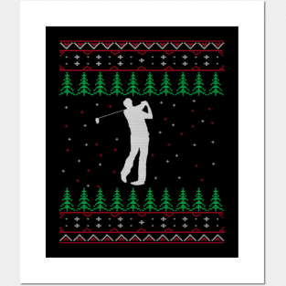 Golf Ugly Christmas Sweater Gift For Golfing Lover Posters and Art